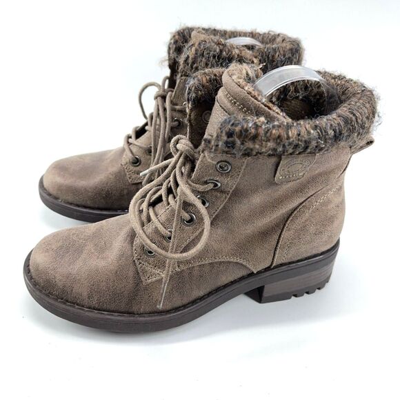 B-52 Bullboxer Brown Leather Ankle Boot Side Zip Lined Size US 7 Womens - Picture 5 of 9